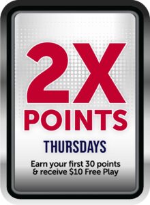 2X Points Thursdays: Earn your first 30 points & receive $10 Free Play